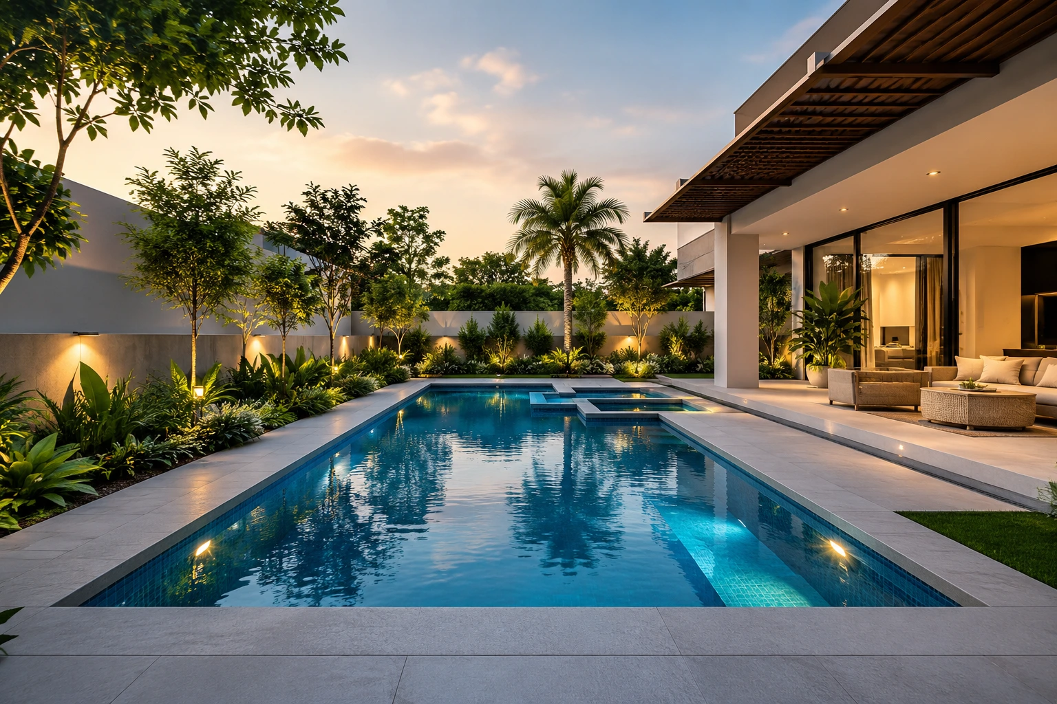 Right type of pool for a modern Dubai villa backyard
